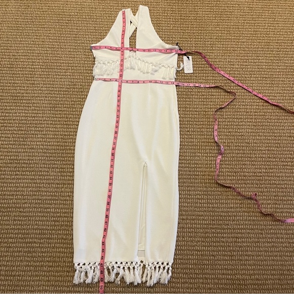Saylor Astor Fringe Midi Dress in White Medium NWT - Picture 9 of 11